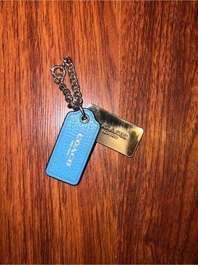 Coach Blue Leather and Silver Tone Tag 🏷️